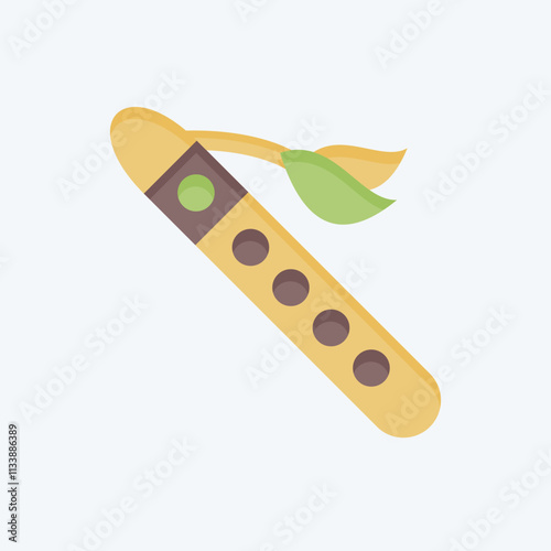 Icon Flute. related to Native American symbol. flat style. design editable photo