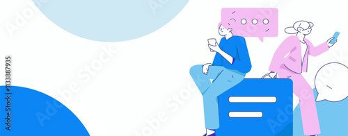 Communicate with consultants flat vector character concept operation hand drawn illustration
