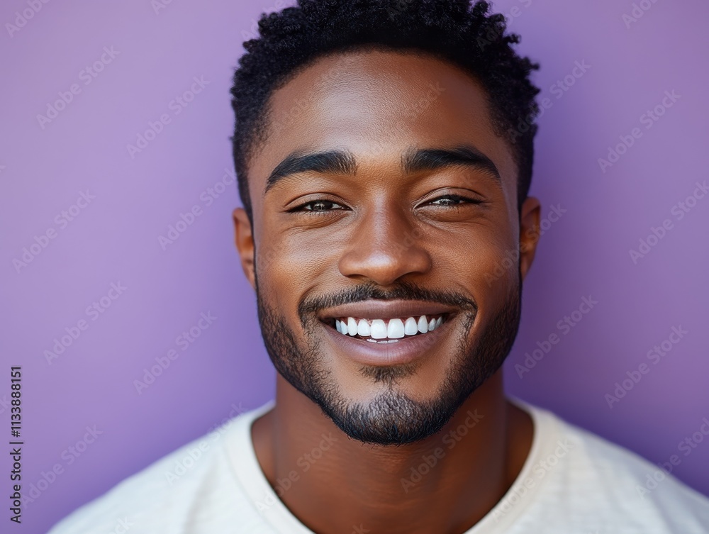 A man with a beard is smiling and wearing a t-shirt A man with a beard is smiling and wearing a t-shirt