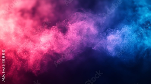 Abstract pink and blue smoke clouds on dark background