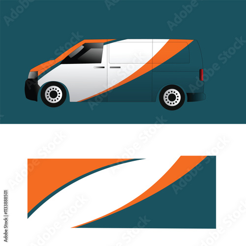 modern decal design vector for cargo van car body