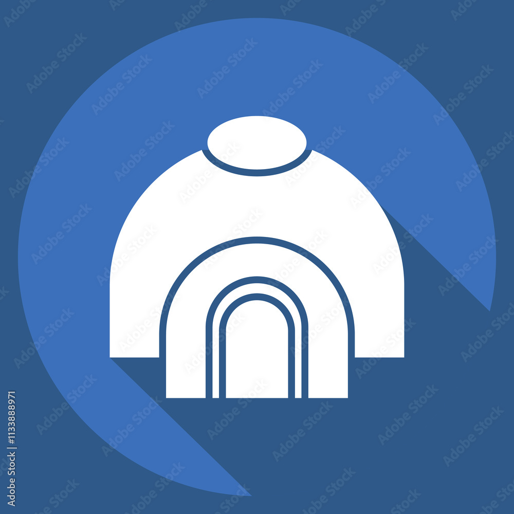 Icon Hut. related to Native American symbol. long shadow style. design editable Icon Hut. related to Native American symbol. long shadow style. design editable