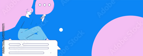 Communicate with consultants flat vector character concept operation hand drawn illustration
