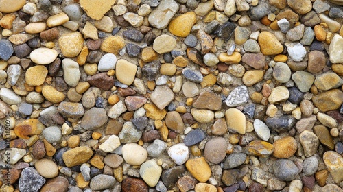 Textured Surface of Mixed Pebbles and Stones in Earthy Tones