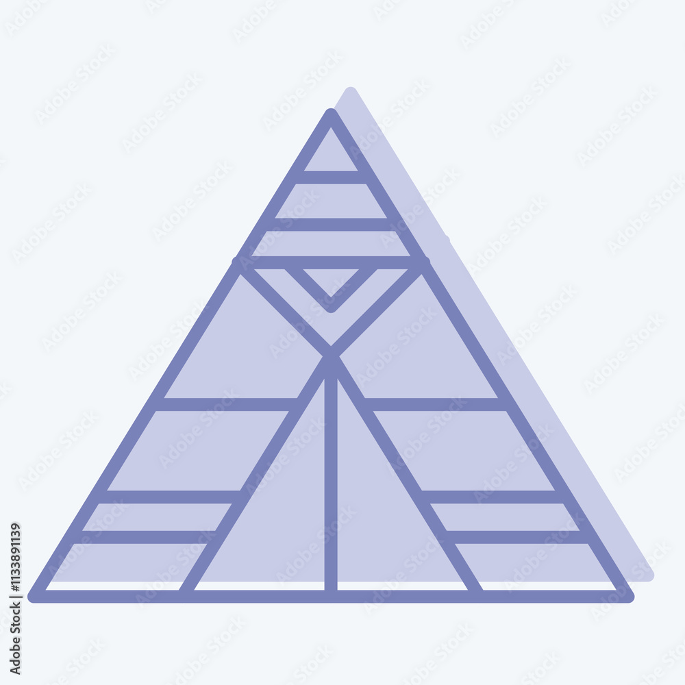 Icon Tent. related to Native American symbol. two tone style. design editable Icon Tent. related to Native American symbol. two tone style. design editable