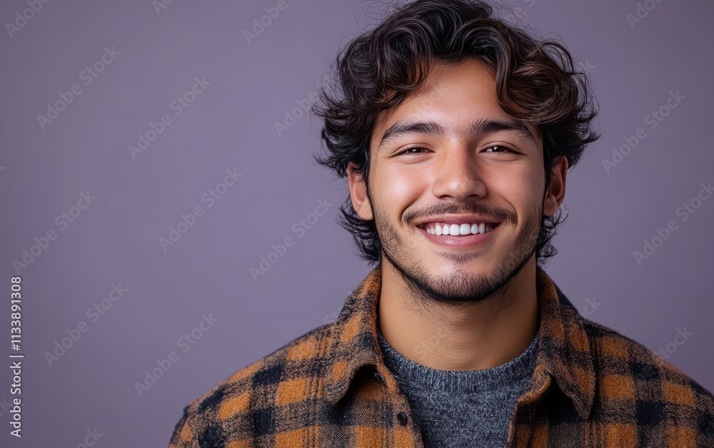 man with casual t-shirt is smiling at the camera, solid color background man with casual t-shirt is smiling at the camera, solid color background