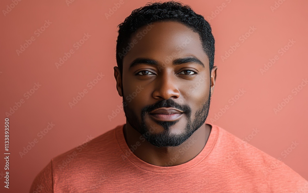 A man with a beard is smiling and wearing a t-shirt A man with a beard is smiling and wearing a t-shirt