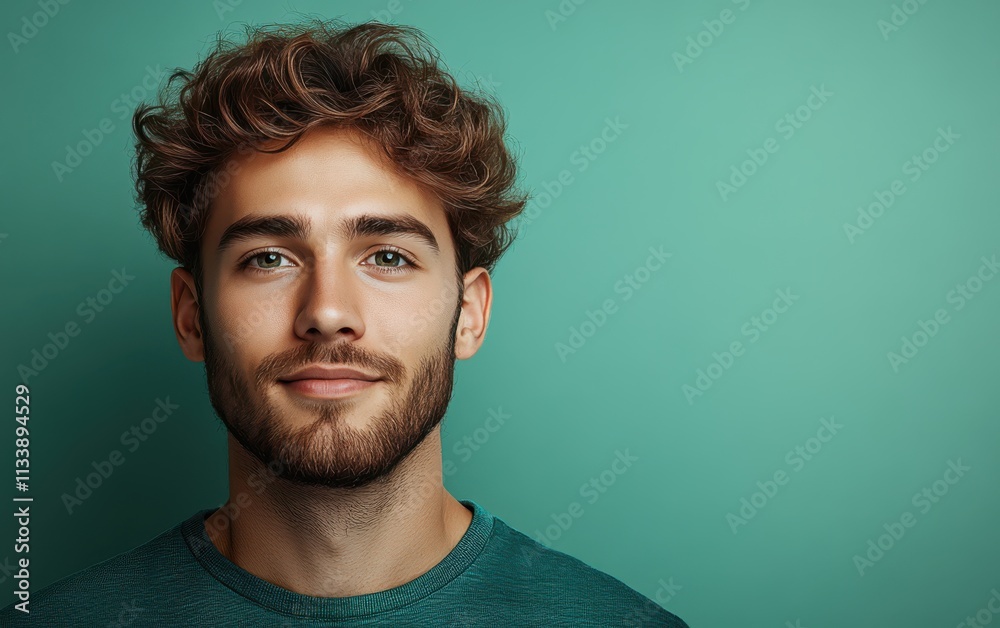 man with casual t-shirt is smiling at the camera, solid color background man with casual t-shirt is smiling at the camera, solid color background