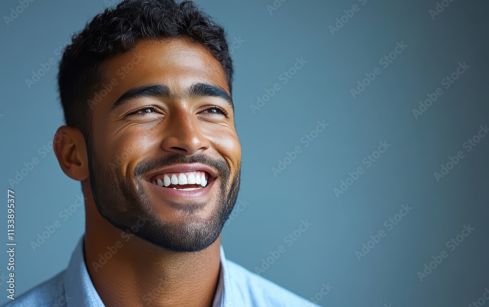 man with casual t-shirt is smiling at the camera, solid color background man with casual t-shirt is smiling at the camera, solid color background