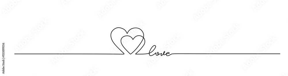 Draw one continuous line. Loving couple women on valentines day Vector illustration