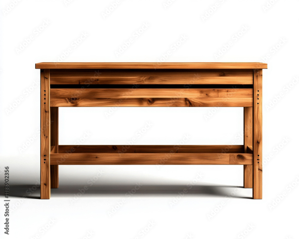 A simple, elegant wooden table suitable for any room decor. A simple, elegant wooden table suitable for any room decor.