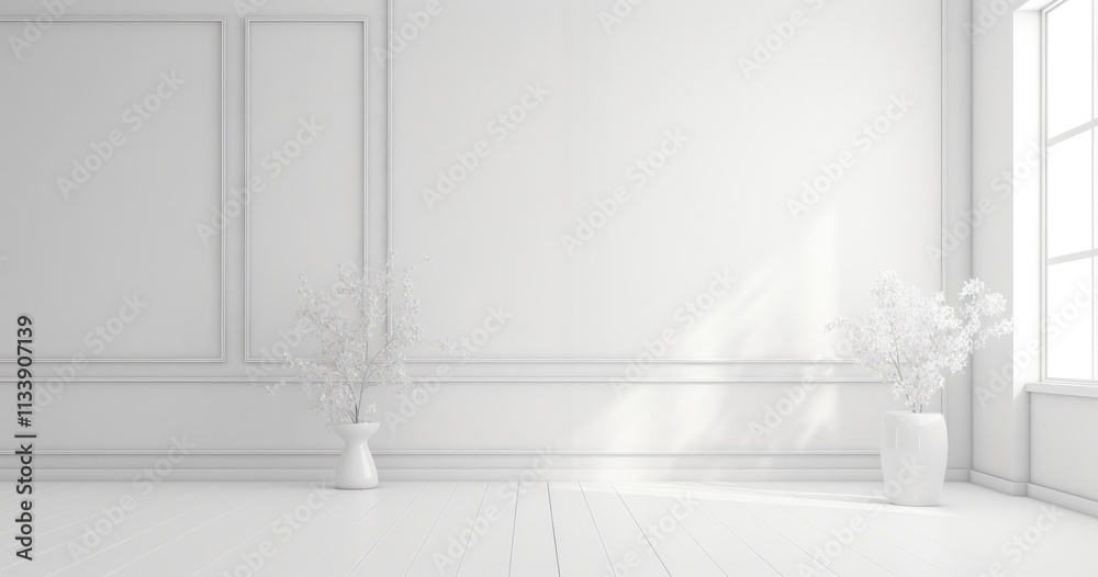 Fototapeta premium aesthetic random white room background