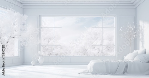 aesthetic random white room background photo