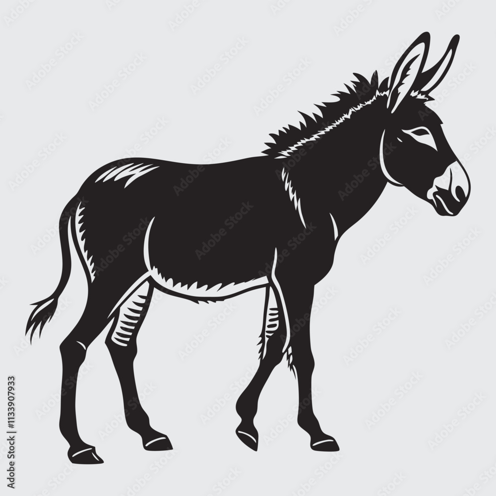 Donkey image silhouette vector art and illustration Donkey image silhouette vector art and illustration