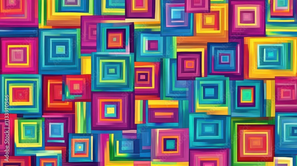 A colorful pattern of squares A colorful pattern of squares