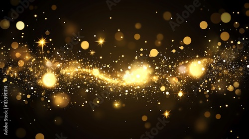 Wallpaper Mural Luxury Golden Glitter Wave Background with Light Effects Torontodigital.ca