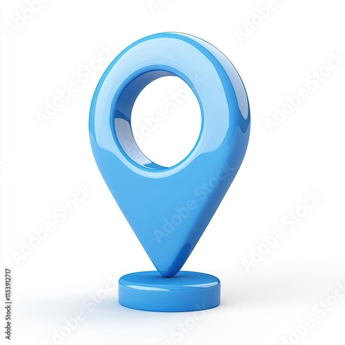 a blue pin with a circle on it