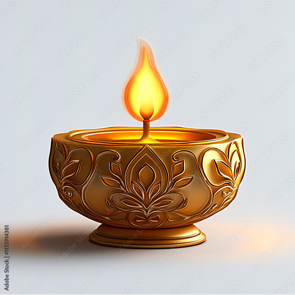 A vibrant digital illustration of a golden oil lamp with a flickering flame, casting a warm glow. Ideal for holiday decorations, events, or cultural themes. A vibrant digital illustration of a golden oil lamp with a flickering flame, casting a warm glow. Ideal for holiday decorations, events, or cultural themes.