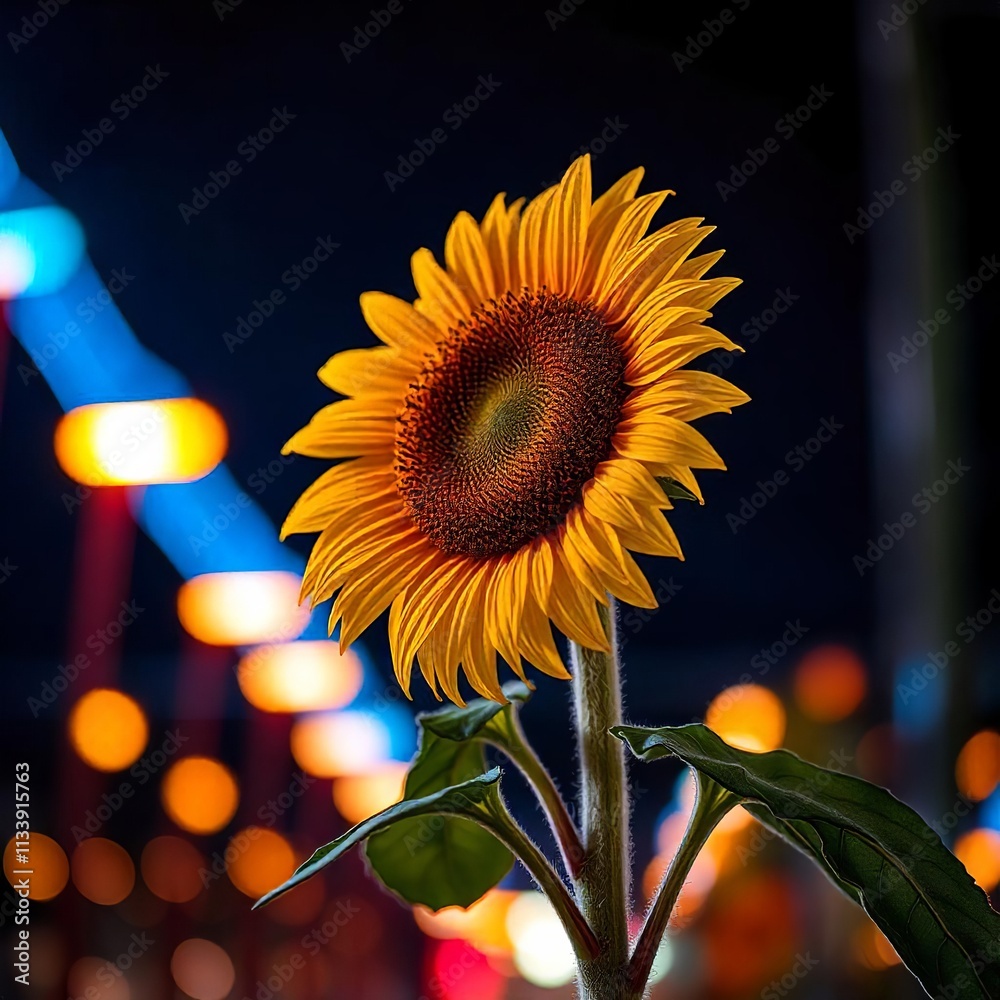 Naklejka premium Radiant Sunflower in Bloom