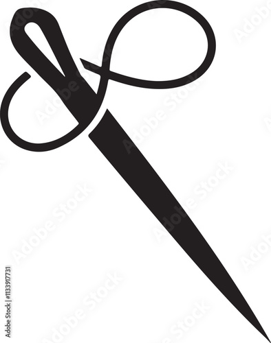 Sewing Needle icon silhouette vector style