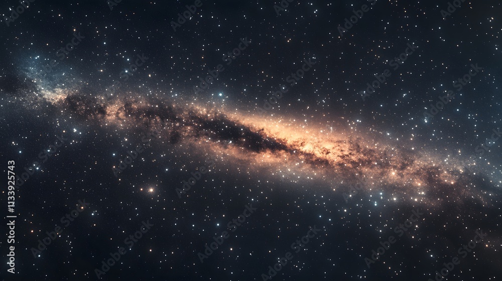 Fototapeta premium A Celestial Panorama Of Stars And A Galactic Swirl