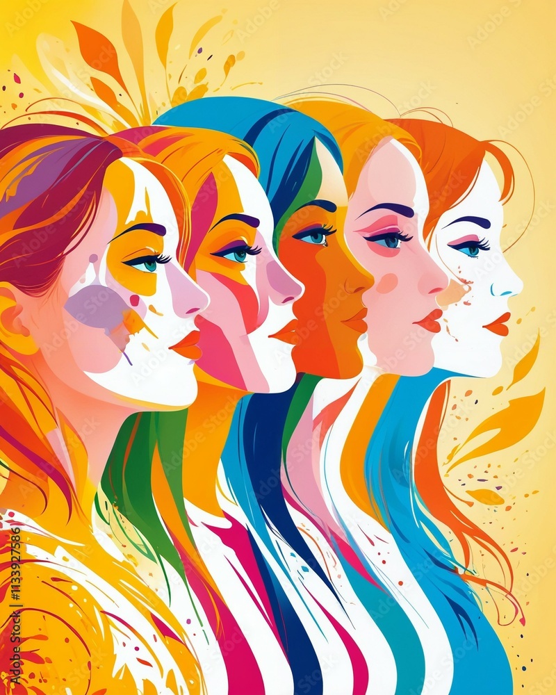 Womens Day 8th march design template for poster, web banner or greeting card. Watercolor style drawing. Womens Day 8th march design template for poster, web banner or greeting card. Watercolor style drawing.
