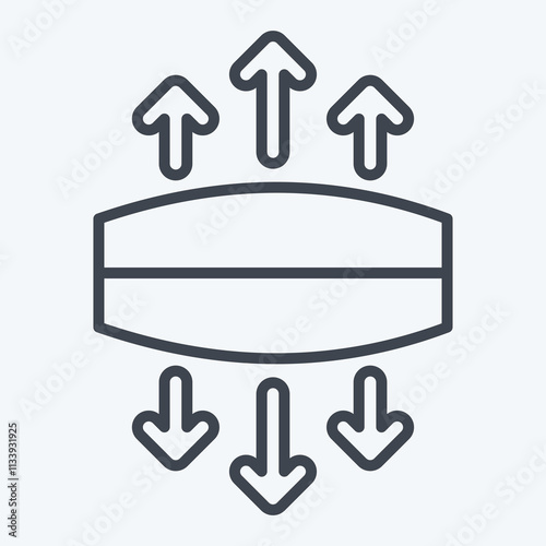 Icon Stretch. related to Fabric symbol. line style. simple design editable