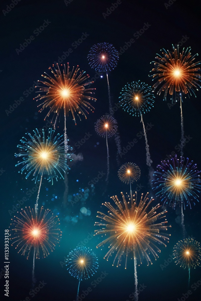 Naklejka premium fireworks on the sky