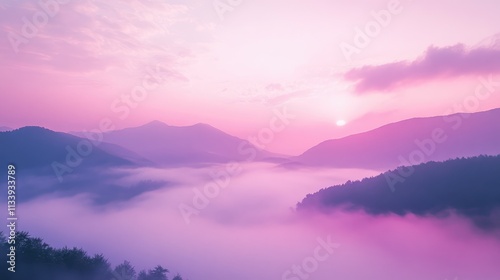 Misty morning light pink purple pastel gradient dreamy atmosphere phone wallpaper background,