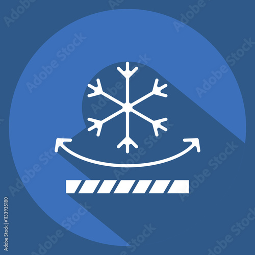 Icon Snow Resistant. related to Fabric symbol. long shadow style. simple design editable