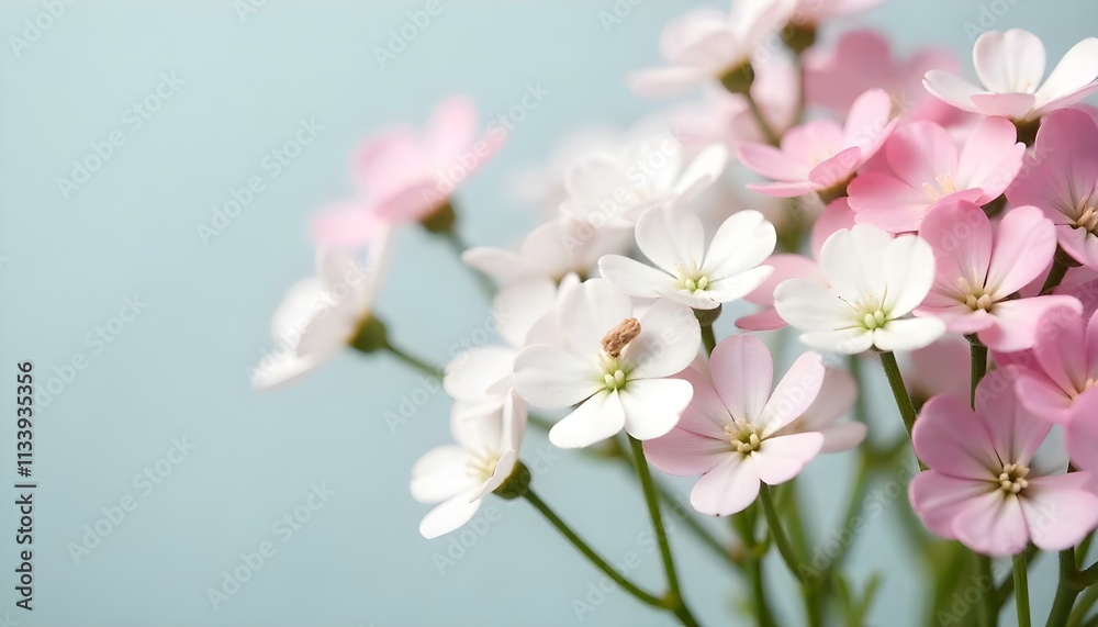 White and pink gypsophila or baby's-breath flowers close up modern minimalistic design White and pink gypsophila or baby's-breath flowers close up modern minimalistic design