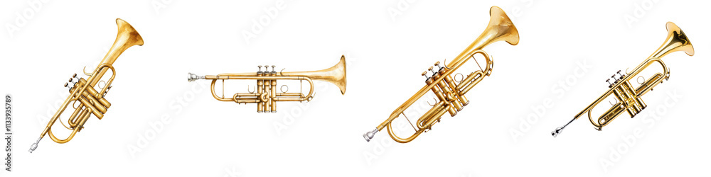 Brass trumpet a classic musical instrument used in orchestras bands and jazz performances The golden metallic horn is played by blowing air through the mouthpiece creating a rich Brass trumpet a classic musical instrument used in orchestras bands and jazz performances The golden metallic horn is played by blowing air through the mouthpiece creating a rich
