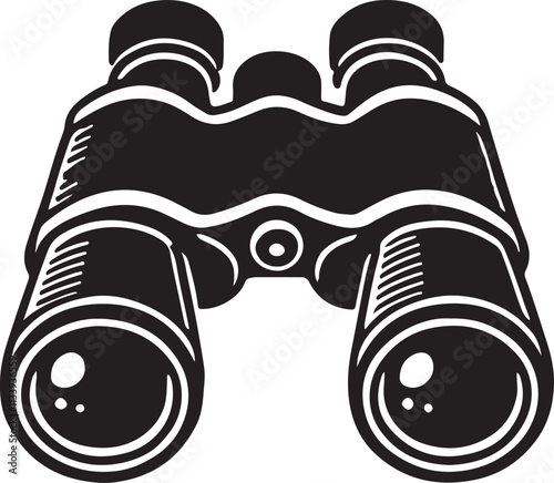 binocular silhouette logo, icon design vector illustration