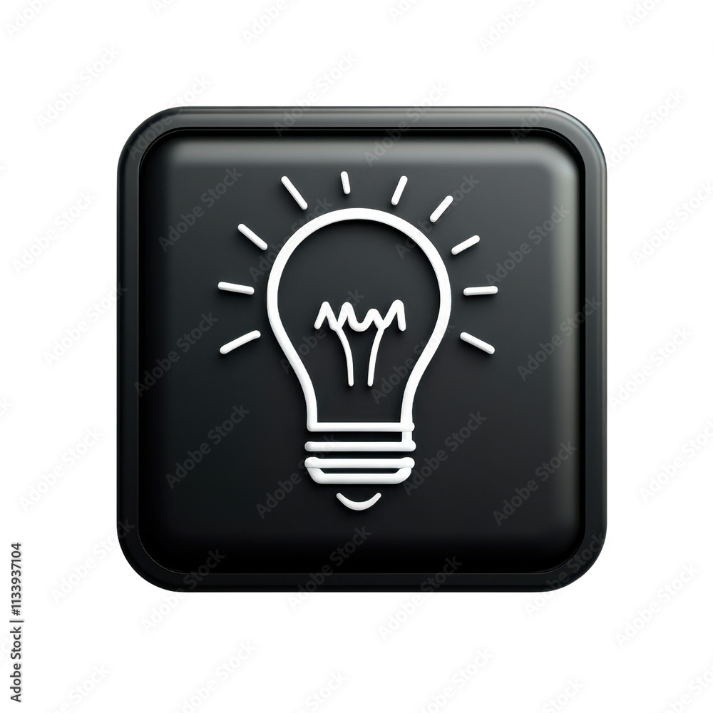 Modern light bulb icon on a dark background for creative concepts Modern light bulb icon on a dark background for creative concepts