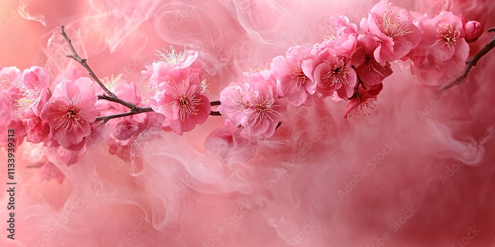 Blossoming Celebrations: Pink Floral Background for Women's Day, Baby Shower, and Birth Announcements Blossoming Celebrations: Pink Floral Background for Women's Day, Baby Shower, and Birth Announcements