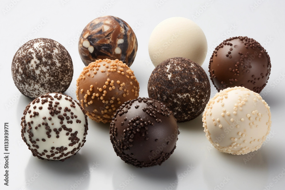 Assortment of Chocolate Balls with a Single Standout Assortment of Chocolate Balls with a Single Standout