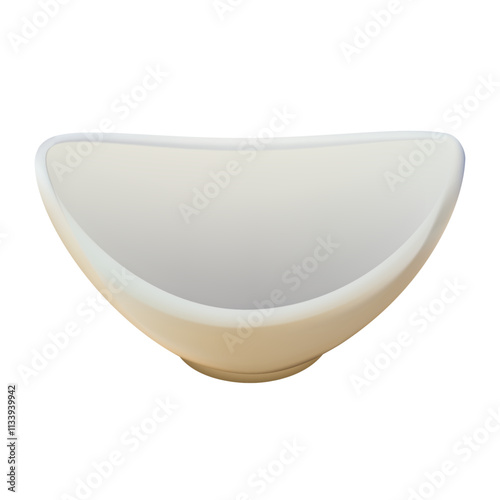 Ceramic white bowl isolated on a white background.