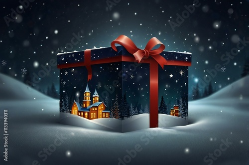 Wallpaper Mural christmas background with boxes and snowflakes Torontodigital.ca
