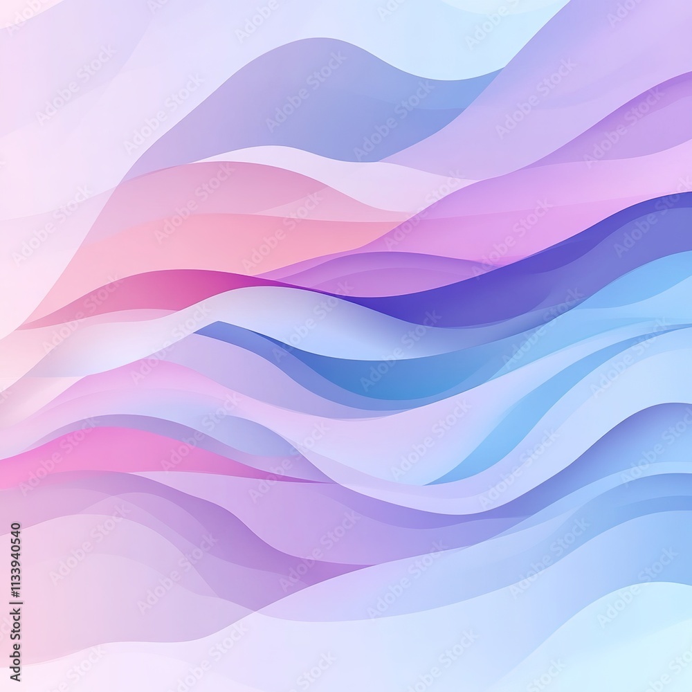 Fototapeta premium Smooth gradient waves in pastel colors