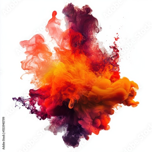 Vibrant Explosions of Color: Abstract Art with Fiery Swirls and Dynamic Movement photo