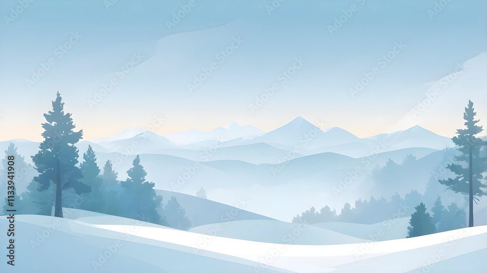 Obraz premium Subtle backdrop with winter landscape
