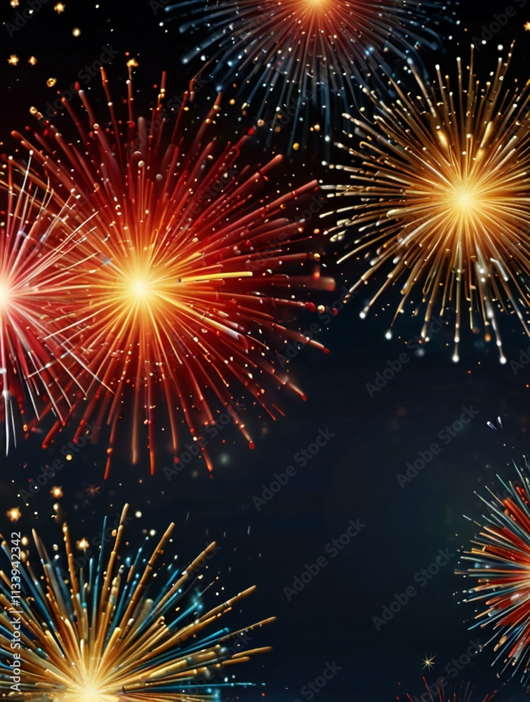 Fototapeta premium fireworks on the night sky