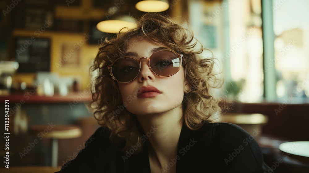 portrait of a stylish woman in a cafe portrait of a stylish woman in a cafe