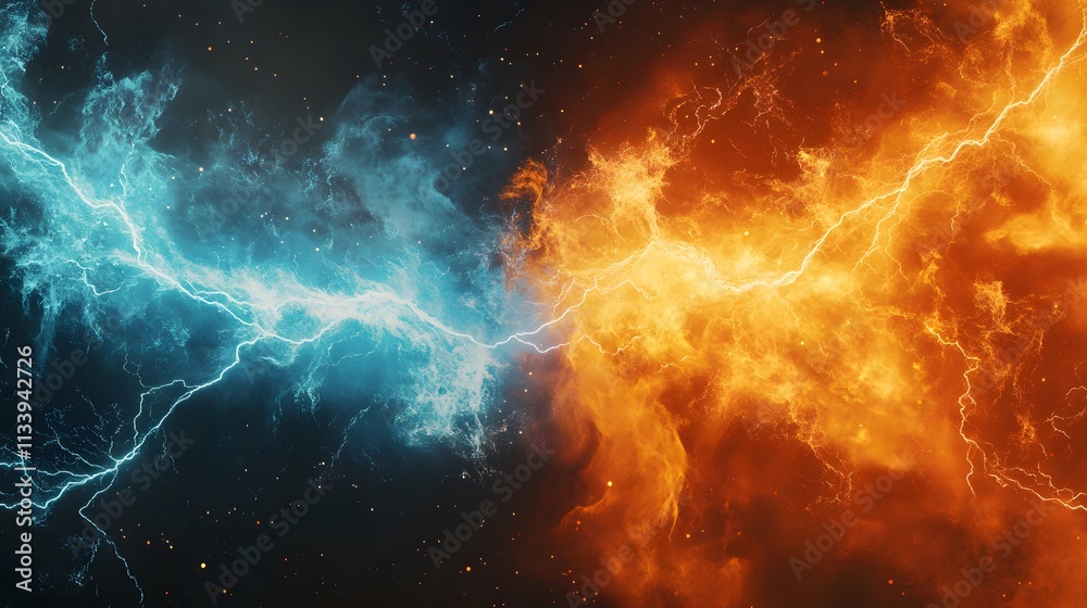 Fiery Inferno Meets Glacial Lightning Storm Clash Fiery Inferno Meets Glacial Lightning Storm Clash