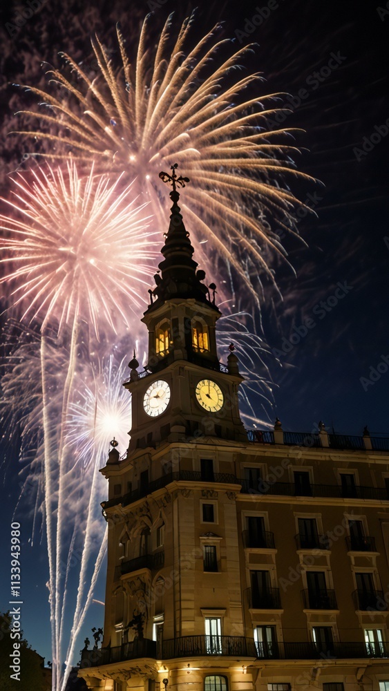 Fototapeta premium fireworks over the city