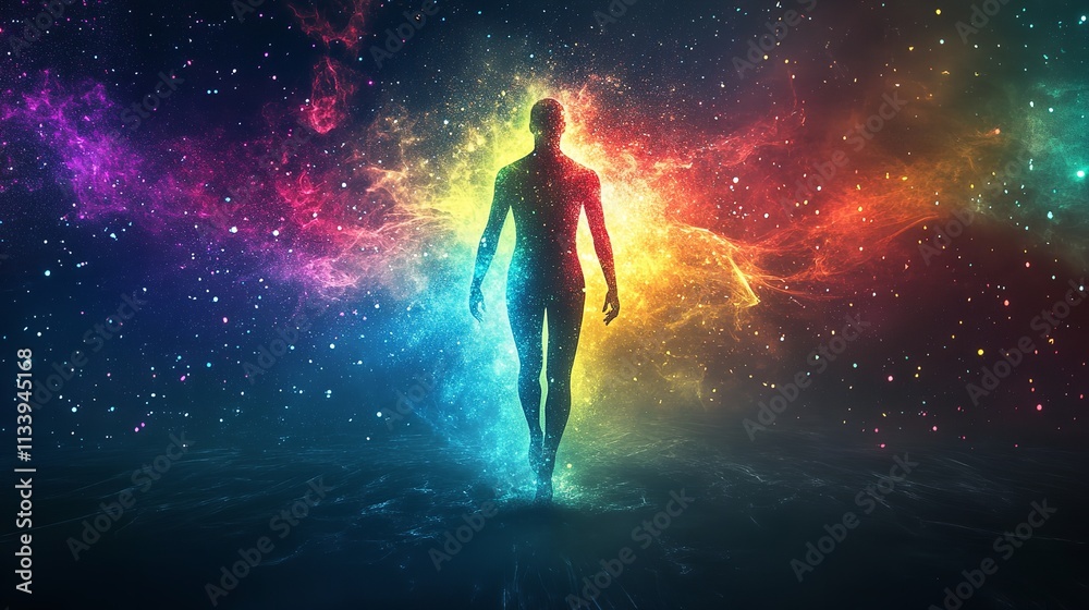 Generative AI of Radiant Human Anatomy in Dynamic Colors, Ideal for Medical Visualization, Educational Science Content, and Futuristic Healthcare Displays Generative AI of Radiant Human Anatomy in Dynamic Colors, Ideal for Medical Visualization, Educational Science Content, and Futuristic Healthcare Displays
