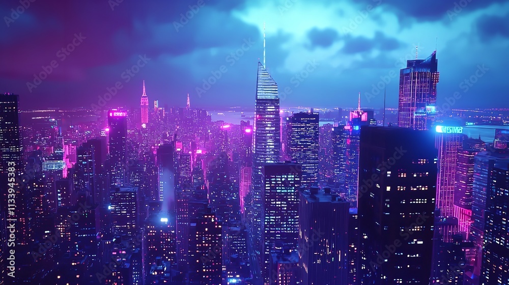 Obraz premium Colorful Cityscape (16K Resolution Ultra Photorealistic)