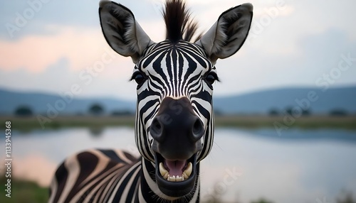 portrait of a zebra photo