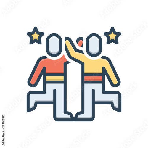Color illustration icon for fun