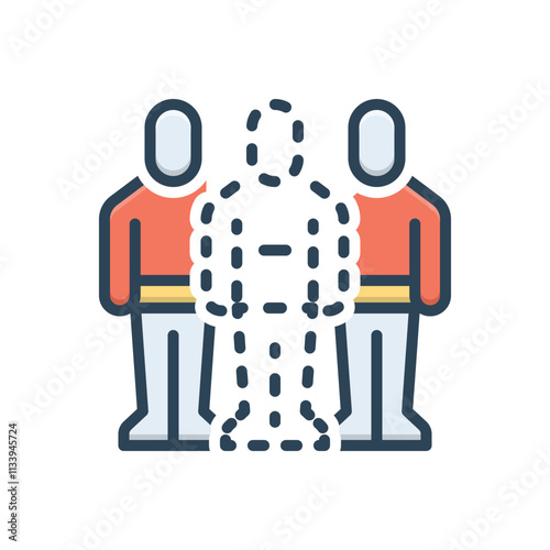 Color illustration icon for remove friend